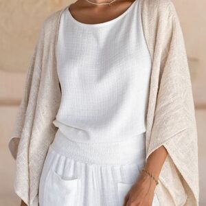 Nomad Cream Knit Poncho